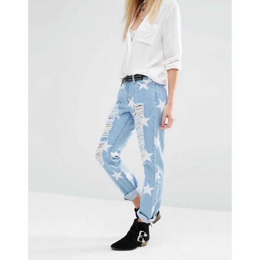 ASOS Noisy May Star Distressed Jeans